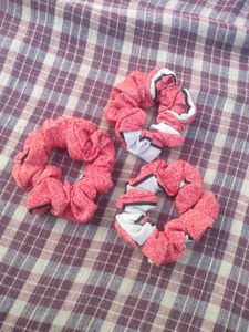 Pink Scrunchies Combo Of 3
