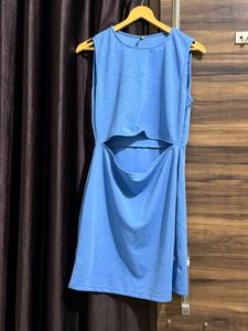 Blue Cutout Mini Dress