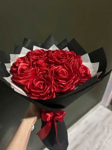 Satin  Roses Bouquet 🎀💗