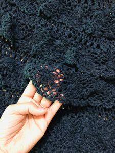 Black Wool Mesh Top