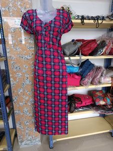 Red Plaid nighty - M size