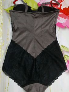 (1128)Satin &amp; Lace Bodysuit