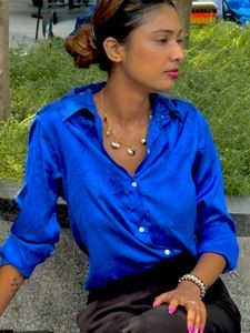 Blue Satin Shirt