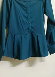 Elegant Green Peplum Top
