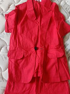 Red Kids Blazer &amp; Shorts Set