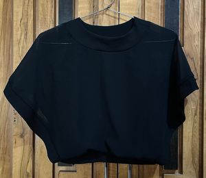 Black Sheer Short Sleeve Top