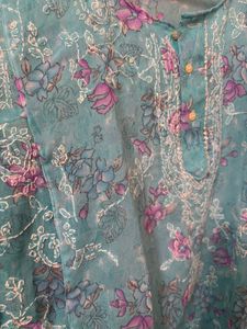 Chikankari Blue Kurta
