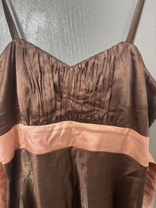 Elegant Brown Slip Dress