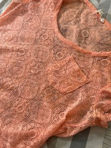 Peach Lace Top