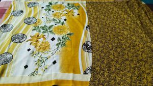 Yellow Daily Wear Sari With Blouse Piece