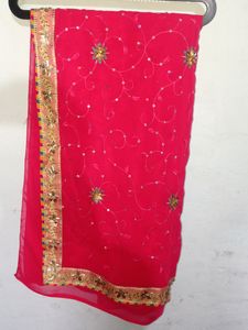 Beautiful Rose Color Saree Specially For Wedding
