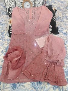 Party Wear Pure Georgette Mirror Work