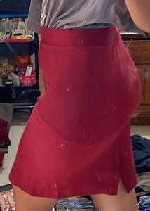 Maroon Straight Skirt