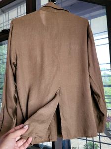 H&amp;M Oversized Linen Blend Brown Shirt /XS