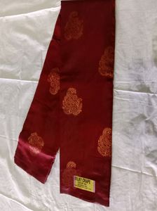 Border Less Soft Copper Zari Silk Saree