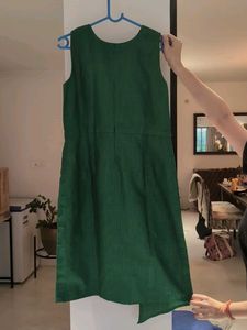 Green Sleeveless Casual Dress