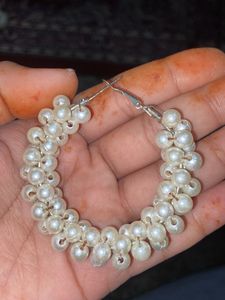 Pearl Hoop Earrings