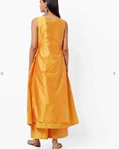 AVAASA Set - Woven Flared Mustard Kurta wit