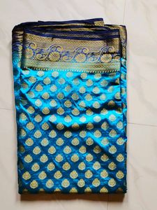 Blue & Gold Silk Saree