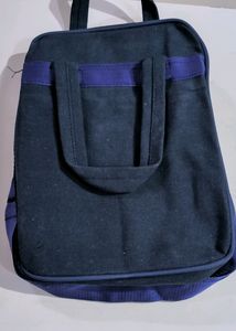 Navy Blue Colour Lunch Bag With Water Bottle Space