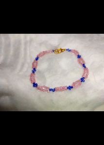 Pink &amp; Blue Beaded Bracelet