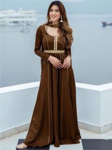 Lavanya Chocolate Brown Silk Long Dress &amp; Dupata