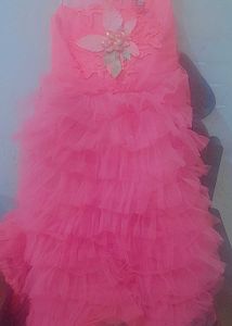 Pink Ruffle Tulle Dress