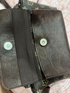 2 Set Of Sling Bags - Brown Patterned Crossbody Ba