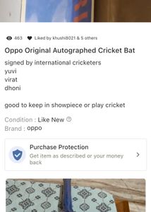 Oppo Original Autographed Bat Unused Box Packed