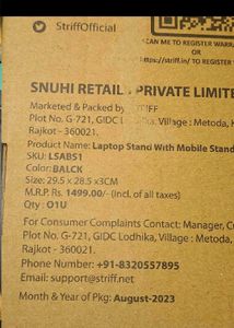 Laptop stand with phone/tablet holder