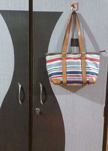 Coach Hampton Multicolor Stripe Tote