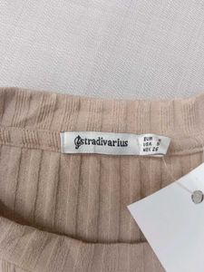 New With Tag Beige Korean Ribbed Top