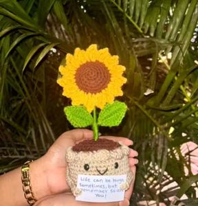 Crochet Sunflower Decor with pot