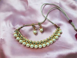 New Pearl &amp; Stone Jewellery Set With Box