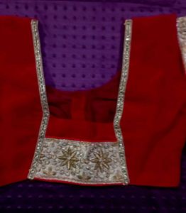 ♥️ With Gold Design Beautiful Blouse