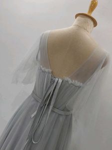 Elegant Grey Tulle Gown