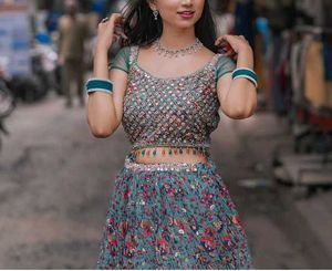 Beautiful Turquoise Blue Lehenga