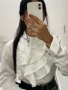 Victorian Ruffled full sleeve silk Korean Blouse