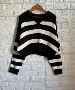 Black White Stripe Sweater