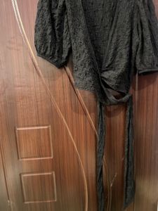 Crinkle Cotton H&amp;M Wrap Top