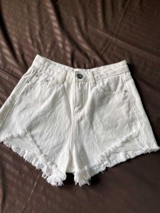 White Denim Shorts