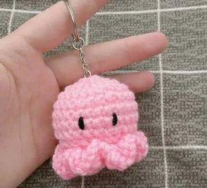 Pink Octopus Keychain