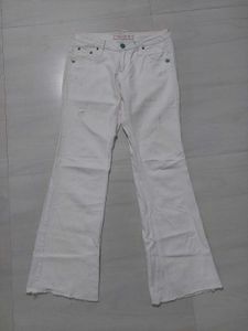 White Low waist Boot-Cut Jeans