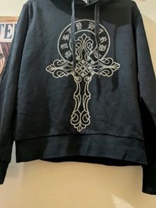 Hardy Unique Cross Rhinestone Hoodie