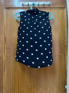 Black Polka Dots Cotton Shirt