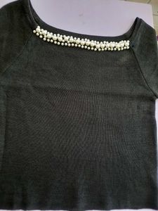 Black Pearl Embellished Sweater
