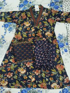 Floral Print Kurta with Dupatta