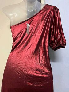 Burgundy One-Shoulder Mini Dress