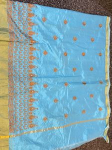 Embroidered Blue Saree