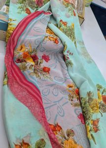 Elegant Blue Floral Saree